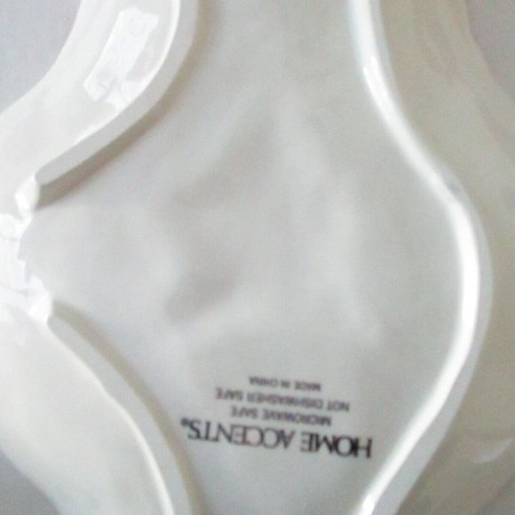 Home Accents Red Scarf Snowman Star Snowflakes Christmas Ceramic Platter Plate - Picture 8 of 12